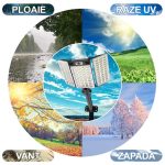 Lampa solara stradala de exterior cu telecomanda NEXTLY, ajustabila, 560 leduri SMD, lumina alb rece, 3 moduri de functionare, senzori de miscare si lumina, stare de veghe, iluminare continua, waterproof, unghi de iluminare 120°, ABS, W787-2, negru - imagine 7