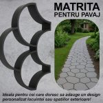 Matrita pavaj din beton NEXTLY, forma reutilizabila pentru turnat ciment pentru gradina/alei/trotuare, plastic durabil, 52x35x4cm, 21-14 negru - imagine 2