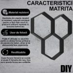 Matrita pavaj din beton NEXTLY, forma reutilizabila pentru turnat ciment pentru gradina/alei/trotuare, plastic durabil, 37x35.5x3.8cm, 21-18 negru - imagine 3