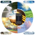 Set 8 x lampa decorativa cu incarcare solara NEXTLY, pentru perete/gard, design modular, senzor de lumina, 4 leduri, lumina calda, rezistenta la apa, 12x6.5cm, m3 negru - imagine 6