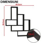 Matrita pavaj din beton NEXTLY, forma reutilizabila pentru turnat ciment pentru gradina/alei/trotuare, plastic durabil, 50.5x40.5x3.8cm, 21-12 negru - imagine 6