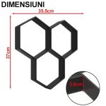 Matrita pavaj din beton NEXTLY, forma reutilizabila pentru turnat ciment pentru gradina/alei/trotuare, plastic durabil, 37x35.5x3.8cm, 21-18 negru - imagine 5