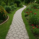Matrita pavaj din beton NEXTLY, forma reutilizabila pentru turnat ciment pentru gradina/alei/trotuare, plastic durabil, 49x49x4.3cm, 21-11 negru - imagine 7