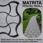 Matrita pavaj din beton NEXTLY, forma reutilizabila pentru turnat ciment pentru gradina/alei/trotuare, plastic durabil, 49x49x4.3cm, 21-11 negru - imagine 2