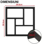 Matrita pavaj din beton NEXTLY, forma reutilizabila pentru turnat ciment pentru gradina/alei/trotuare, plastic durabil, 39.5x39.5x3.8cm, 21-13 negru - imagine 6