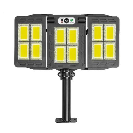 Lampa solara de exterior cu telecomanda NEXTLY, brate reglabile, 480 leduri COB, lumina alb rece, 3 moduri de functionare, senzori de miscare si lumina, stare de veghe, iluminare continua, waterproof, unghi de iluminare 270°, ABS, W786-4, negru