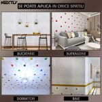 Set  tapet autoadeziv 3D NEXTLY, pentru perete sau tavan, waterproof, ajustabil, adeziv puternic, usor de montat, design modern, multicolor, cod 7-V2 - imagine 5