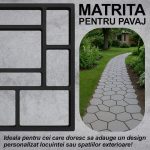 Matrita pavaj din beton NEXTLY, forma reutilizabila pentru turnat ciment pentru gradina/alei/trotuare, plastic durabil, 39x44.5x3.8cm, 21-7 negru - imagine 2
