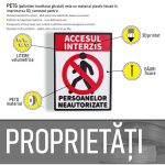 Indicator de avertizare "ACCESUL INTERZIS PERSOANELOR NEAUTORIZATE" NEXTLY, semn de atentionare din PETG, imprimare 3D, litere volumetrice, rezistenta la UV/apa/impact, gauri de fixare, 20x15cm, 6mm grosime, alb - imagine 3