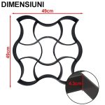Matrita pavaj din beton NEXTLY, forma reutilizabila pentru turnat ciment pentru gradina/alei/trotuare, plastic durabil, 49x49x4.3cm, 21-11 negru - imagine 6