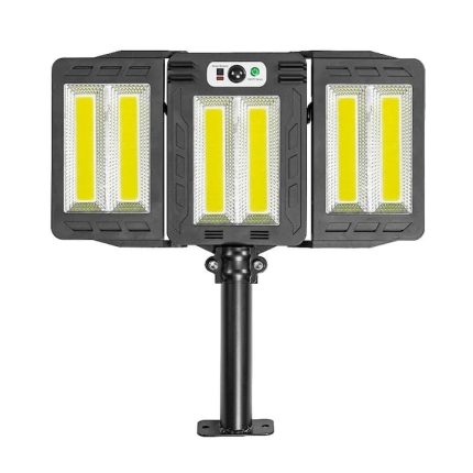 Lampa solara de exterior cu telecomanda NEXTLY, brate reglabile, 360 leduri COB, lumina alb rece, 3 moduri de functionare, senzori de miscare si lumina, stare de veghe, iluminare continua, waterproof, unghi de iluminare 270°, ABS, W786-2, negru
