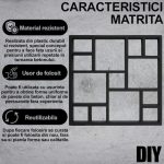 Matrita pavaj din beton NEXTLY, forma reutilizabila pentru turnat ciment pentru gradina/alei/trotuare, plastic durabil, 44.5x44.5x3.8cm, 21-19 negru - imagine 3