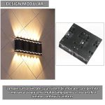 Set 8 x lampa decorativa cu incarcare solara NEXTLY, pentru perete/gard, design modular, senzor de lumina, 4 leduri, lumina calda, rezistenta la apa, 12x6.5cm, m3 negru - imagine 5