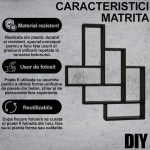 Matrita pavaj din beton NEXTLY, forma reutilizabila pentru turnat ciment pentru gradina/alei/trotuare, plastic durabil, 50.5x40.5x3.8cm, 21-12 negru - imagine 3