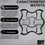 Matrita pavaj din beton NEXTLY, forma reutilizabila pentru turnat ciment pentru gradina/alei/trotuare, plastic durabil, 49x49x4.3cm, 21-11 negru - imagine 3