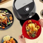Forma din silicon pentru Air Fryer/cuptor/microunde NEXTLY, reutilizabila, silicon alimentar fara BPA, non-toxic, flexibil, antiaderent, curatare usoara, rotunda, diametru 16cm, inaltime 5cm, roz - imagine 11