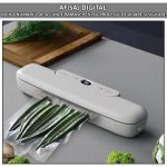 Set aparat de vidat si sigilat alimente umede/uscate + 10 role 500x15cm NEXTLY, functii de vidare si sigilare in mod automat/manual/separat, timp reglabil, afisaj digital secunde ramase, 30cm bara de lipire, protectie supraincalzire, 120W, alb - imagine 7