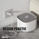 Set dispenser automat de apa tip fantana pentru pisici si caini + 5 filtre NEXTLY, capacitate 3L, fitru de carbune activ si bumbac cu nano-bule, silentios, material non-toxic, alimentare USB, 18x18x13cm, alb - imagine 8
