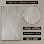 Set 36 x placi din PVC autoadezive pentru podea imitatie lemn NEXTLY, reutilizabile, waterproof, ajustabile, adeziv puternic, usor de montat, suprafata acoperire 5 mp, 91.44 x 15.24 cm, bej, K7373-9 - imagine 2