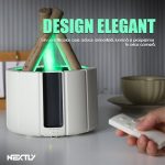 Umidificator de aer cu difuzor de aromaterapie efect de flacara NEXTLY, iluminare ambientala RGB in 2 moduri, temporizator 1h/3h/6h, control din telecomanda, pulverizare fina/intensa, alimentare USB-C, 250ml, alb - imagine 2