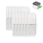 Set 10 filtre pentru dispenser de apa pentru animale NEXTLY, sistem de filtrare in 3 etape - filtru de baza/carbune activ/rasina de schimb ionic, 11.2x4.2cm, alb