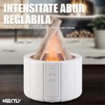 Umidificator de aer cu difuzor de aromaterapie efect de flacara NEXTLY, iluminare ambientala RGB in 2 moduri, temporizator 1h/3h/6h, control din telecomanda, pulverizare fina/intensa, alimentare USB-C, 250ml, alb - imagine 7