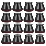 Set 16 protectii picioare scaun/mobila din silicon si pasla NEXTLY, anti-zgarieturi, anti-zgomot, flexibile, universale, reutilizabile, 3x4.5cm - L, negru-visiniu