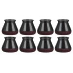 Set 8 protectii picioare scaun/mobila din silicon si pasla NEXTLY, anti-zgarieturi, anti-zgomot, flexibile, universale, reutilizabile, 3x4.5cm - L, negru-visiniu