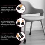 Set 20 protectii picioare scaun/mobila din silicon si pasla NEXTLY, anti-zgarieturi, anti-zgomot, flexibile, universale, reutilizabile, 3x2.8cm - S, negru-visiniu - imagine 4
