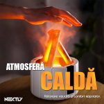 Umidificator de aer cu difuzor de aromaterapie efect de flacara NEXTLY, iluminare ambientala RGB in 2 moduri, temporizator 1h/3h/6h, control din telecomanda, pulverizare fina/intensa, alimentare USB-C, 250ml, alb - imagine 3