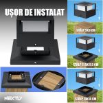 Set 2 x lampa de exterior cu incarcare solara NEXTLY, pentru stalpi/garduri/perete, lumina calda si rece, senzor de lumina, ABS, 15.5x15.5, negru - imagine 6