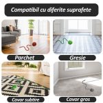 Minge interactiva pentru caini si pisici NEXTLY, se misca singura, 3 moduri de functionare - lent, rapid, interactiv, iluminare LED, incarcare cablu USB, snur detasabil integrat, verde - imagine 5