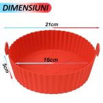 Forma din silicon pentru Air Fryer/cuptor/microunde NEXTLY, reutilizabila, silicon alimentar fara BPA, non-toxic, flexibil, antiaderent, curatare usoara, rotunda, diametru 16cm, inaltime 5cm, gri - imagine 8