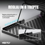 Cooler laptop cu suport de telefon NEXTLY, 6 ventilatoare cu viteza reglabila, ecran LCD, 7 moduri de iluminare RGB, 8 trepte de ajustare, 2 porturi USB, compatibil cu laptop-uri de pana la 18inch, 415x298mm, negru - imagine 7