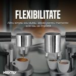 Espressor manual pentru aragaz NEXTLY Kamira cu levier, 2 portafiltre, cafea cremoasa, cafea macinata, fabricat in italia, din inox, crema densa, functionare la orice sursa de caldura, pentru camping - imagine 4