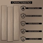 Set 36 x placi din PVC autoadezive pentru podea imitatie lemn NEXTLY, reutilizabile, waterproof, ajustabile, adeziv puternic, usor de montat, suprafata acoperire 5 mp, 91.44 x 15.24 cm, maro, K7373-7 - imagine 3