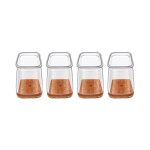 Set 4 protectii picioare scaun/mobila din silicon si pasla NEXTLY, anti-zgarieturi, anti-zgomot, flexibile, universale, reutilizabile, 2.8x2.2cm - S, transparent-maro