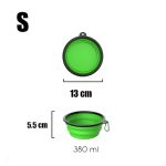 Bol pliabil portabil pentru caini/pisici NEXTLY, 2 nivele de adancime, pentru apa si mancare, agatatoare detasabila inclusa, silicon non-toxic, 13x5.5cm diametru/bol, S, portocaliu - imagine 10