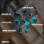 Fierastrau electric tip sabie NEXTLY, 2 acumulatori de 48V, 4 lame, lemn/metal, taiere alternativa, 3000 curse pe minut, 0-100mm capacitate de taiere, cursa de 20mm, tip soricel, negru-albastru - imagine 5
