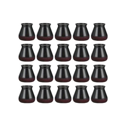 Set 20 protectii picioare scaun/mobila din silicon si pasla NEXTLY, anti-zgarieturi, anti-zgomot, flexibile, universale, reutilizabile, 3x3.8cm - M, negru-visiniu