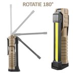 Lampa LED de lucru reincarcabila, NEXTLY, magnetica, carlig pentru agatare, pliabila 180°, 15W, 450lm, 3 surse de lumina, intensitate reglabila, 3 tipuri de lumina, functie powerbank, incarcare USB-C, negru - imagine 5