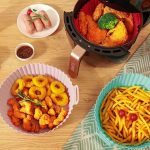 Forma din silicon pentru Air Fryer/cuptor/microunde NEXTLY, reutilizabila, silicon alimentar fara BPA, non-toxic, flexibil, antiaderent, curatare usoara, rotunda, diametru 16cm, inaltime 5cm, gri - imagine 9