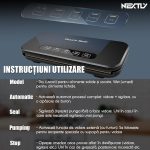 Set aparat de vidat cu vacuum alimente umede/uscate + 2 role 17cm NEXTLY, functii de vidare si sigilare in mod automat/manual/separat, vidare externa, buton oprire, spatiu depozitare rola de vidat 28cm, lama integrata pentru taiere, 110W, 85kpa, negru - imagine 8