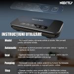 Set aparat de vidat cu vacuum alimente umede/uscate + 6 role 17cm NEXTLY, functii de vidare si sigilare in mod automat/manual/separat, vidare externa, buton oprire, spatiu depozitare rola de vidat 28cm, lama integrata pentru taiere, 110W, 85kpa, negru - imagine 8