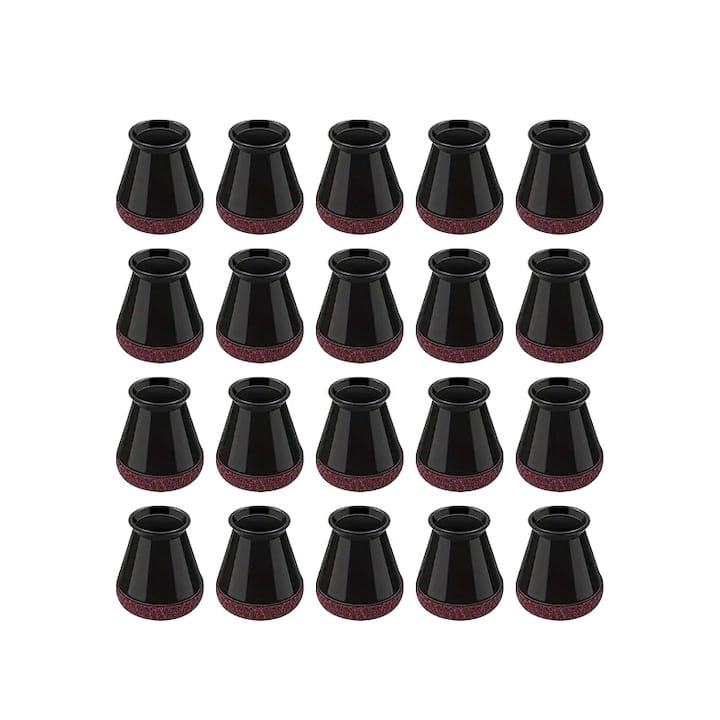 res_9e2f2418c8bc8a97261bab2c979bc104.jpg Set 20 protectii picioare scaun/mobila din silicon si pasla NEXTLY, anti-zgarieturi, anti-zgomot, flexibile, universale, reutilizabile, 3x2.8cm - S, negru-visiniu - imagine 1