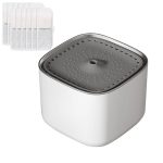 Set dispenser automat de apa tip fantana pentru pisici si caini + 10 filtre NEXTLY, capacitate 3L, fitru de carbune activ si bumbac cu nano-bule, silentios, material non-toxic, alimentare USB, 18x18x13cm, alb