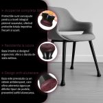 Set 8 protectii picioare scaun/mobila din silicon si pasla NEXTLY, anti-zgarieturi, anti-zgomot, flexibile, universale, reutilizabile, 3x3.8cm - M, negru-visiniu - imagine 5