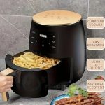 Set Friteuza cu aer cald + 4 forme de silicon NEXTLY, gatire fara ulei, Air Fryer capacitate 4.5 litri, 1400W, 8 programe de gatire, Touch Control, afisaj digital, negru - imagine 5