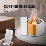 Umidificator de aer cu difuzor de aromaterapie efect de flacara NEXTLY, iluminare ambientala RGB in 2 moduri, temporizator 1h/3h/6h, control din telecomanda, pulverizare fina/intensa, alimentare USB-C, 250ml, alb - imagine 8