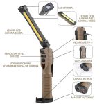 Lampa LED de lucru reincarcabila, NEXTLY, magnetica, carlig pentru agatare, pliabila 180°, 15W, 450lm, 3 surse de lumina, intensitate reglabila, 3 tipuri de lumina, functie powerbank, incarcare USB-C, negru - imagine 4